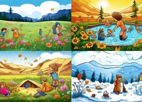 春夏秋冬儿童画 春夏秋冬儿童画线稿