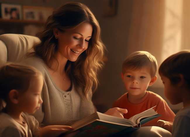 妈妈讲故事照片，妈妈讲故事照片真实