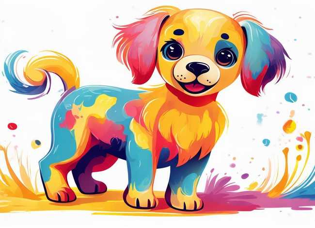 小狗儿童简笔画（小狗儿童简笔画彩色）