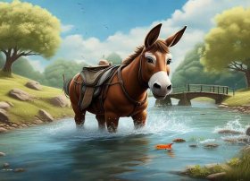 驴子过河故事；驴子过河故事完整图片