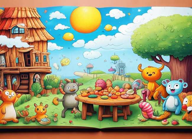 儿童故事手绘本插图、儿童手绘故事插图