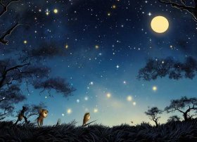 夜晚来临了天空中的星星儿童故事，夜晚天空中的星星什么好像什么