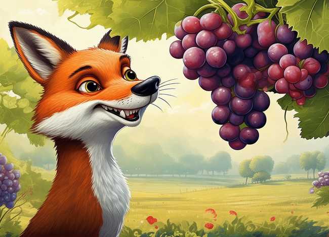 狐狸和葡萄的故事图片；狐狸和葡萄的故事图片大全