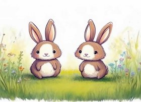 两只小兔子简笔画；两只小兔子简笔画 简单 可爱