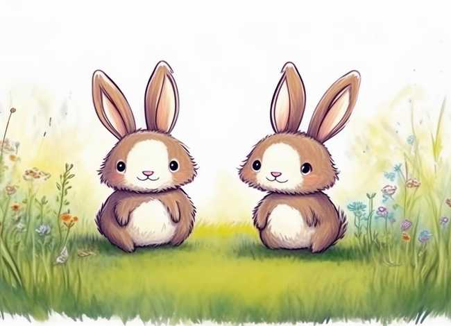 两只小兔子简笔画；两只小兔子简笔画 简单 可爱