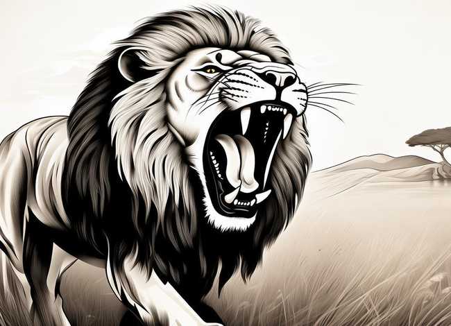 狮子吼简笔画 狮子吼叫简笔画