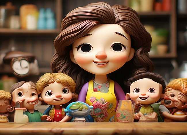 围裙妈妈简笔画儿童，围裙妈妈简笔画儿童版