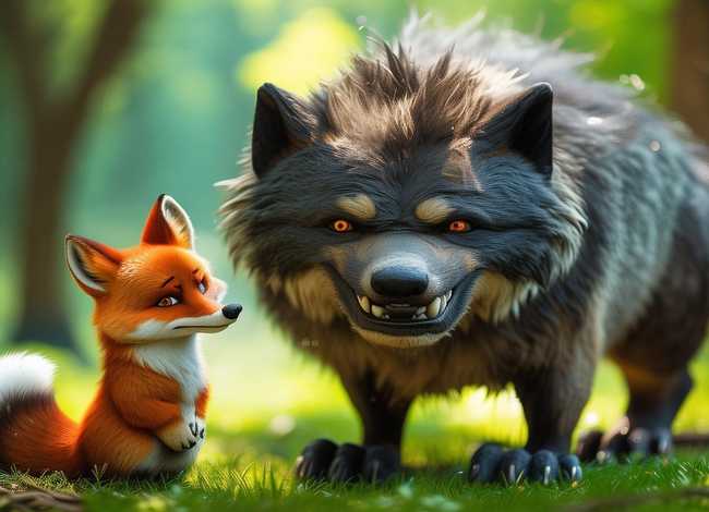 儿童故事大灰狼和狐狸；我想听大灰狼和狐狸的故事