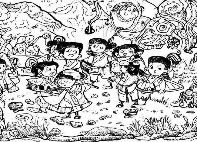 古代神话故事儿童连环画 - 中国古代神话故事连环画简笔画