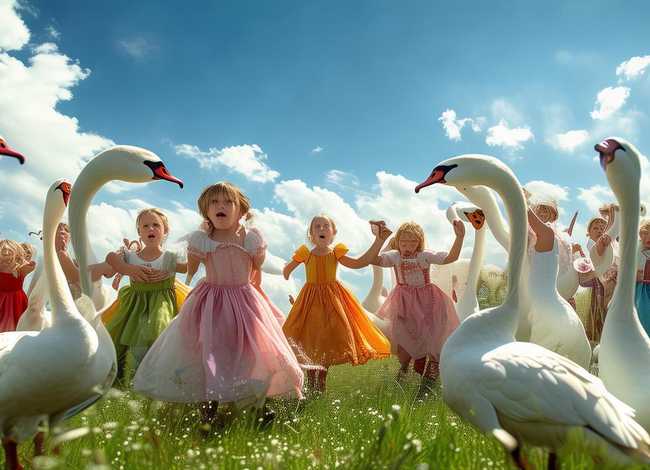 儿童表演野天鹅的故事、幼儿故事野天鹅