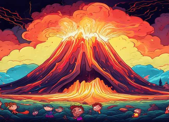 火山爆发儿童画、火山爆发为主题儿童画 火山爆发儿童画、火山爆发为主题儿童画