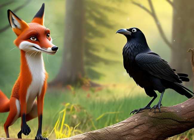 乌鸦与狐狸儿童故事小视频 - 乌鸦与狐狸寓言故事视频