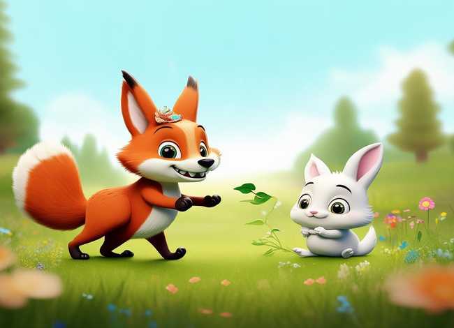狐狸和兔子的儿童故事；狐狸和兔子的小故事