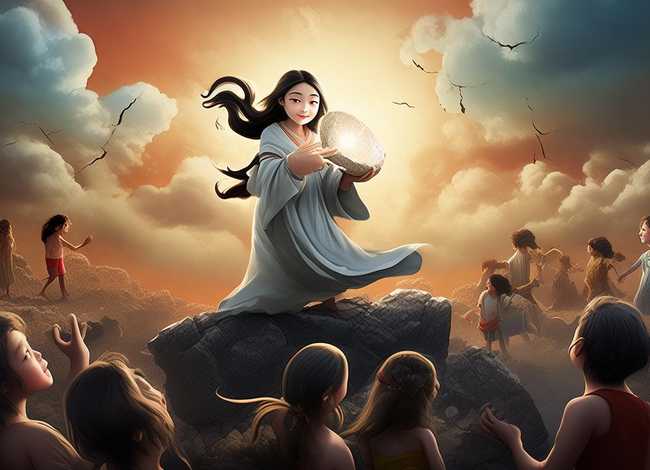 女娲补天儿童故事简短版图片；女娲补天的故事简短版