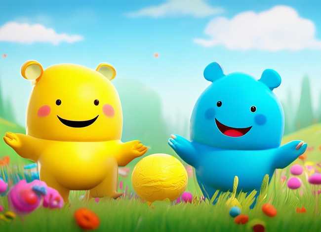 小蓝小黄儿童故事 幼儿绘本故事小黄和小蓝故事图片
