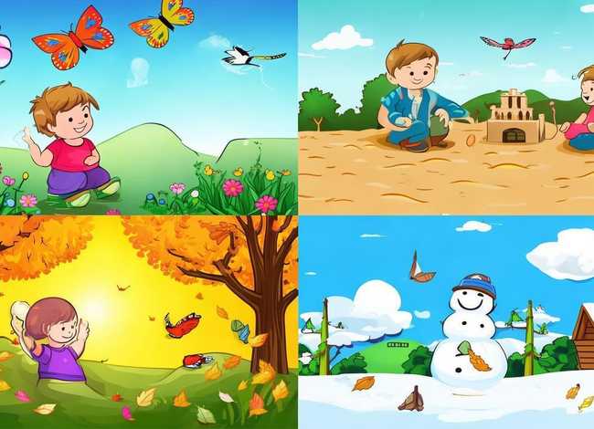 春夏秋冬儿童画图片，春夏秋冬儿童画图片怎么画