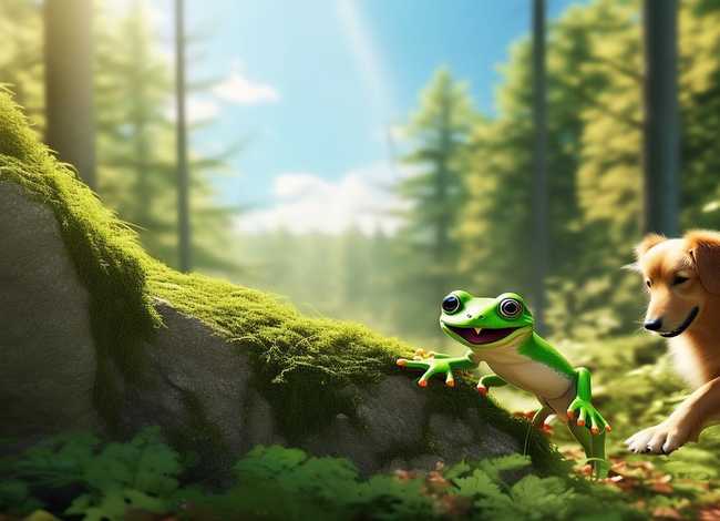 儿童故事小青蛙爬山、儿童故事小青蛙爬山看狗狗