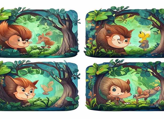 儿童故事插图创编连环画4幅 - 幼儿故事连环画图片4张