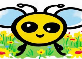 蜜蜂儿童画简笔画图片；蜜蜂儿童画简笔画图片大全