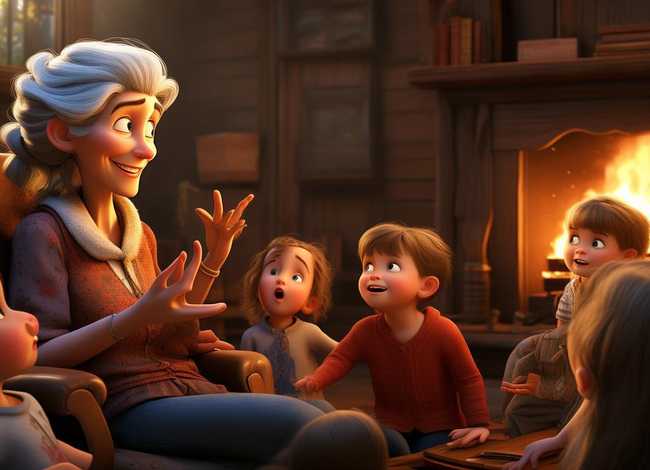 老奶奶讲故事的图片（老奶奶讲故事的图片简笔画）