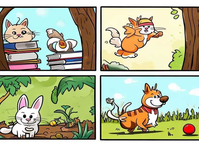 四格故事插画；四格故事插画图片