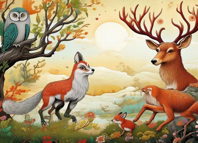 动物主题故事画，动物主题故事画画图片