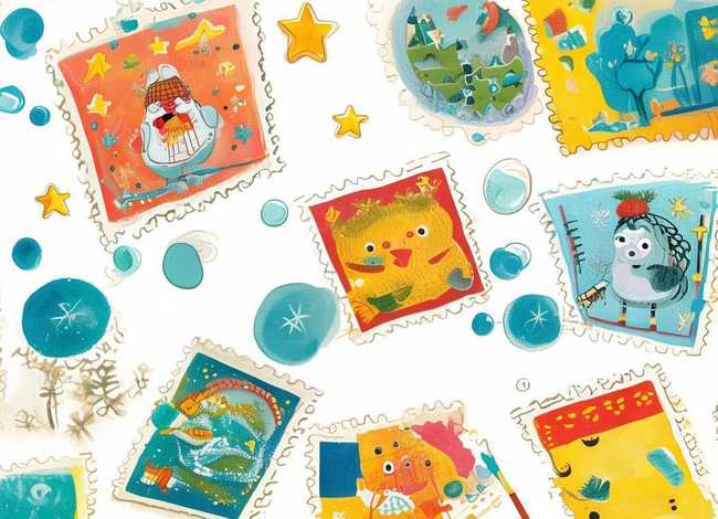 邮票有趣的故事儿童版，有趣的邮票儿童画