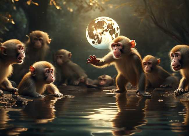 儿童故事猴子捞月300字，猴子捞月400字故事