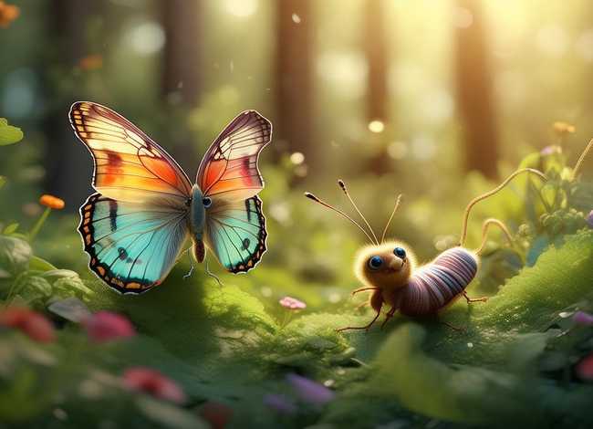 儿童故事小蝴蝶借尾巴 - 小蝴蝶借尾巴故事图片