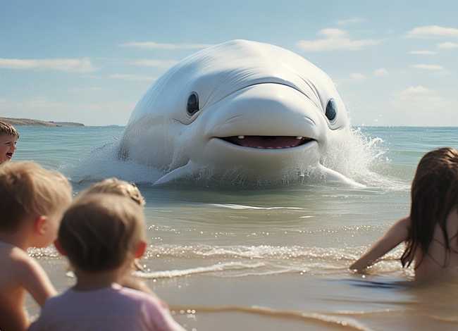 白鲸 小朋友（白鲸吓唬小朋友）
