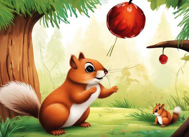 儿童绘本故事松鼠摘松果、小松鼠摘松果的绘本故事