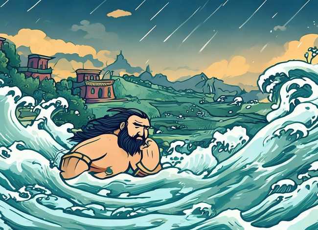 大禹治水的绘本故事图片；大禹治水的绘本故事图片简笔画