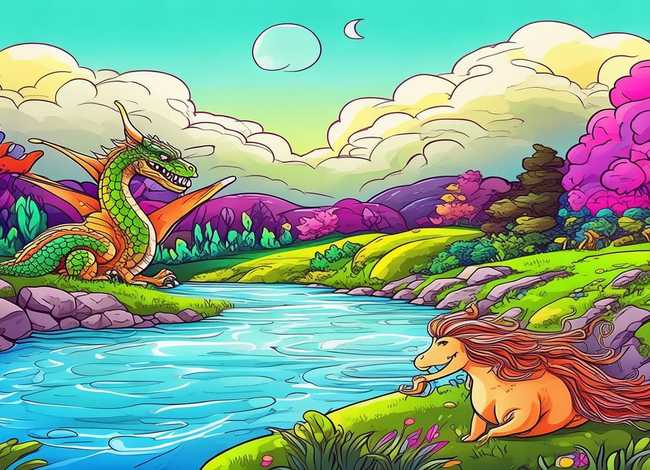 神话故事儿童画模板、神话故事模板简笔画