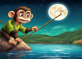 猴子捞月亮的故事阅读理解题，猴子捞月亮的故事阅读理解题目