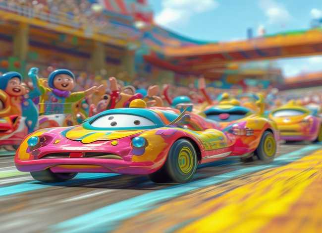 儿童赛车比赛；儿童赛车比赛动画片机器人车