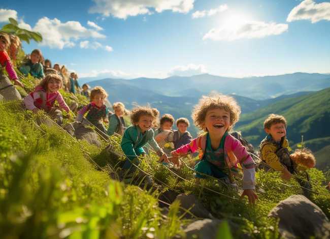 儿童爬山图画 儿童爬山图画怎么画
