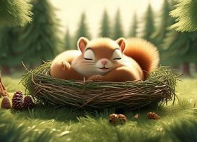 儿童故事松鼠睡觉 - 松鼠睡觉的故事