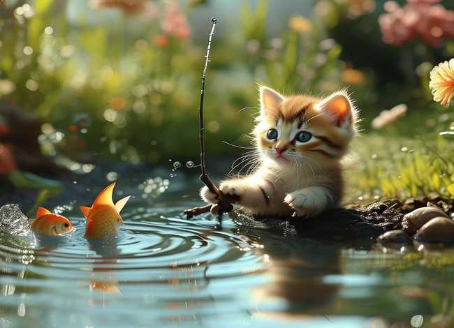 小猫钓鱼的故事视频；小猫钓鱼的故事视频免费观看
