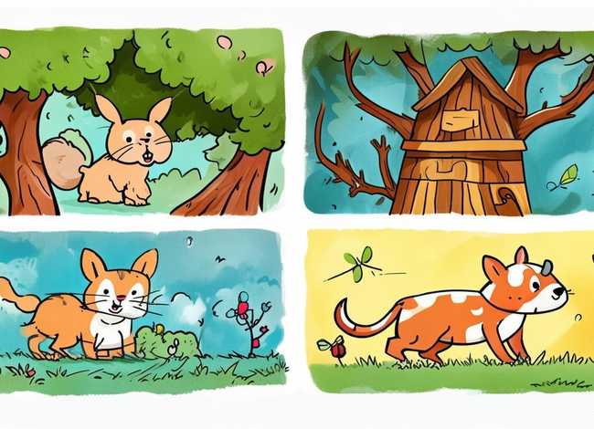 四格儿童故事画，简单四格简笔画小故事 小故事