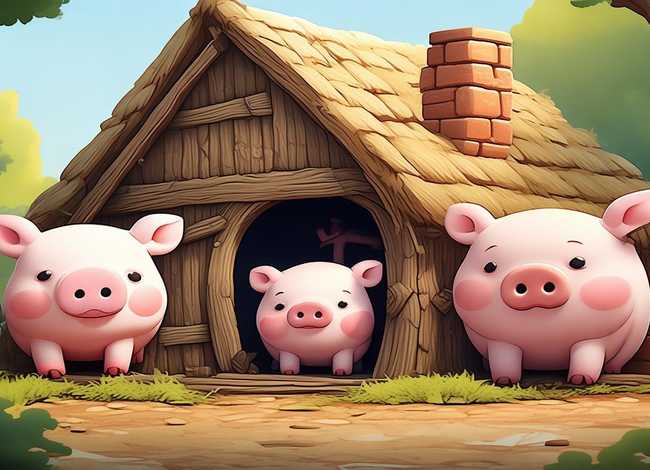 儿童自制绘本故事三只小猪；幼儿自制绘本故事范本三只小猪