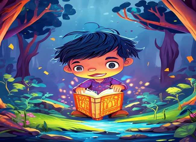 英文儿童故事手绘插画、英文故事少儿