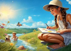 夏天的故事图画、夏天的故事图画怎么画