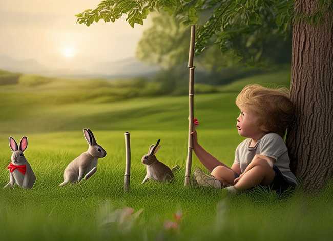 幼儿故事《守株待兔》 - 幼儿故事《守株待兔》图片