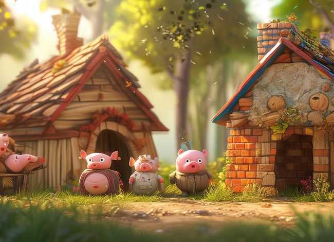 儿童故事三只猪 - 少儿故事三只小猪