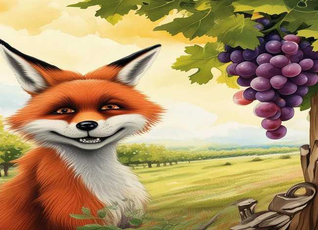 狐狸和葡萄的故事图片；狐狸和葡萄的故事图片大全