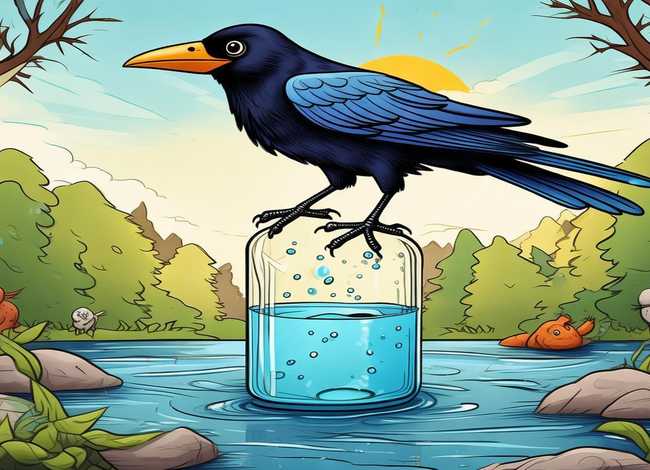 绘本画《乌鸦喝水》8张加故事，绘本画《乌鸦喝水》8张加故事怎么画