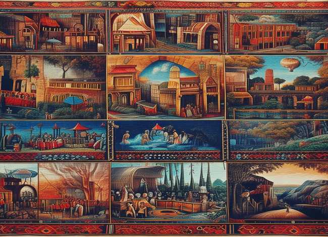 连环画9张故事简笔画 - 连环画9张故事简笔画一副壮锦