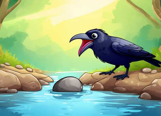 幼儿故事图画乌鸦喝水 - 幼儿绘本故事图画简单乌鸦喝水