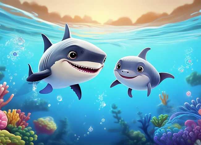 儿童睡前故事大全鲨鱼和海豚，小鲨鱼和小海豚睡前故事