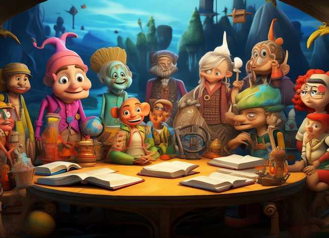 儿童故事会画图、儿童故事会动画图片人物